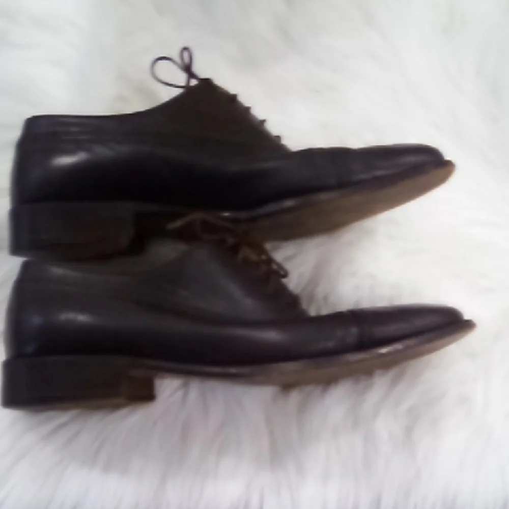 Bally Alton VTG Brown Oxford Leather Shoes with Polished Finish Size 9.5D